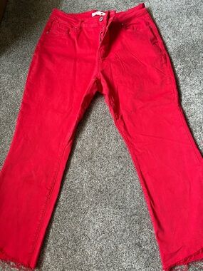 CHARLIE B Red High-Rise Pants